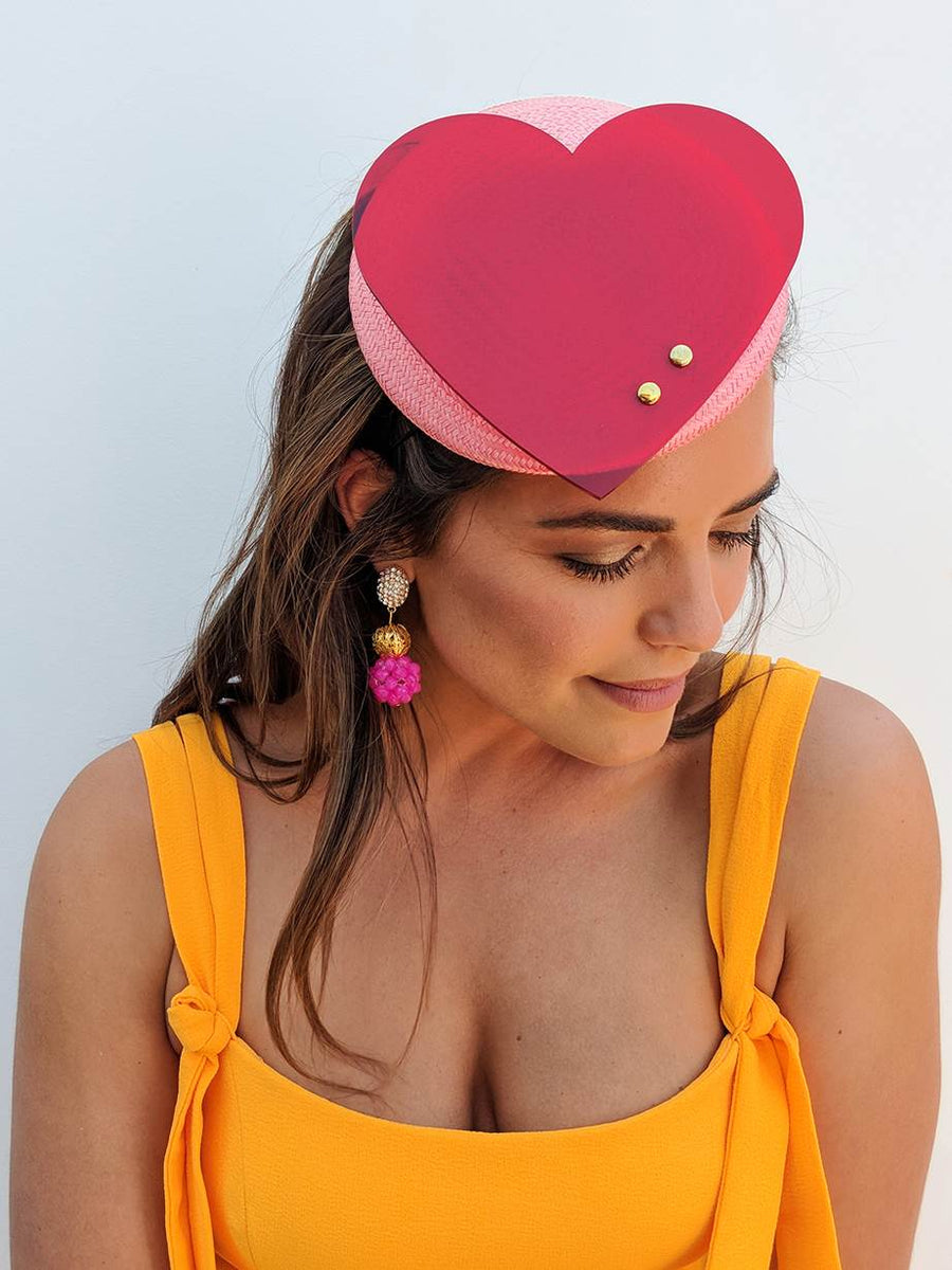 fascinator with red dress Oriana Red Millinery Fascinator Headpiece A'EL ESTE