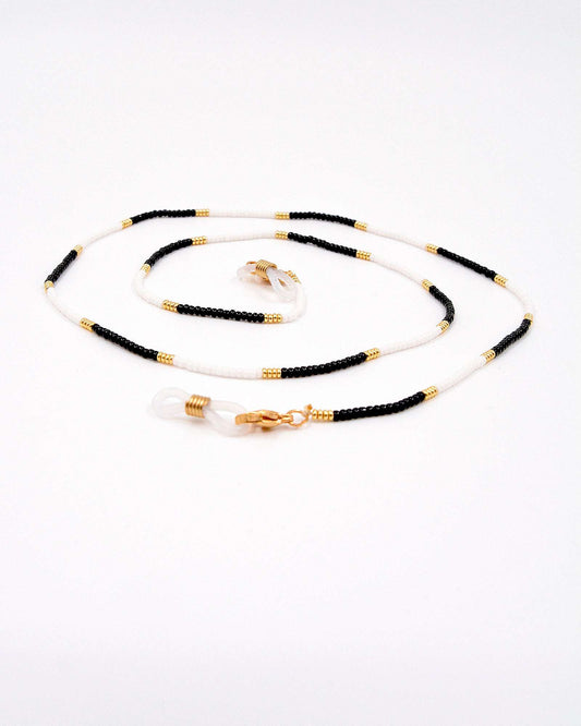 CARMEN Chain For Face Mask/Glasses (black/white)