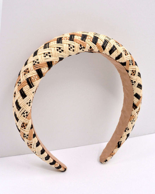 COMO Padded (straw w/ black) - FORD MILLINERY