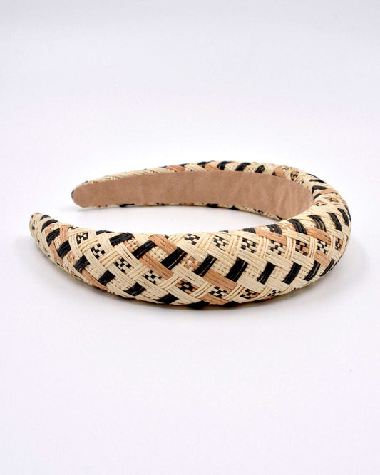 COMO Padded (straw w/ black) - FORD MILLINERY