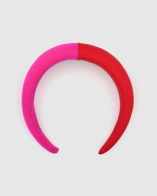 LANA PADDED HEADBAND (Red & Pink) - FORD MILLINERY