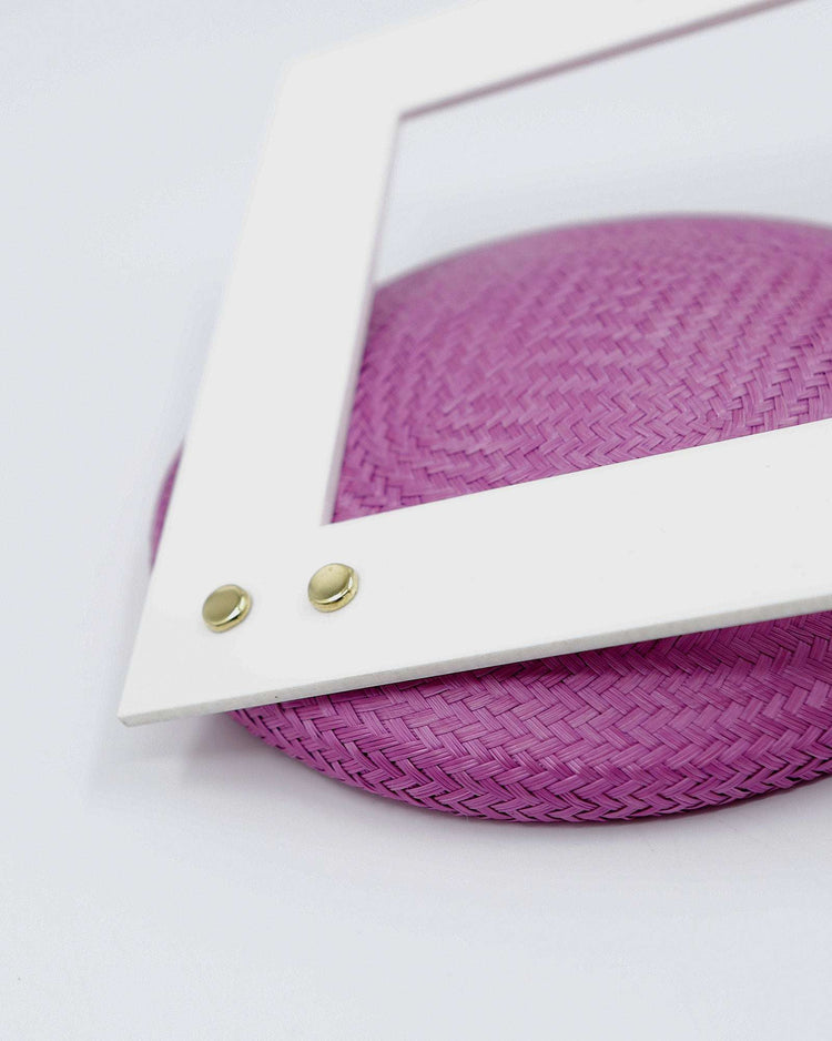 MOD SQUARE (purple w- white) - FORD MILLINERY