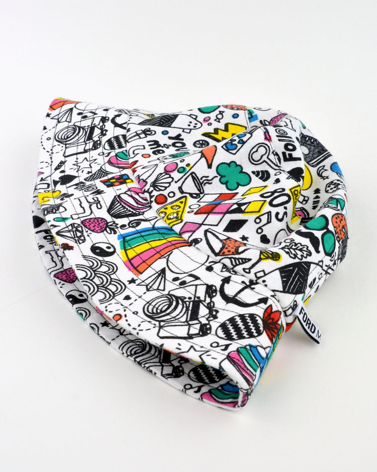 "BILLY" Unisex Bucket Hat by FORD MILLINERY | “DOODLE“ print