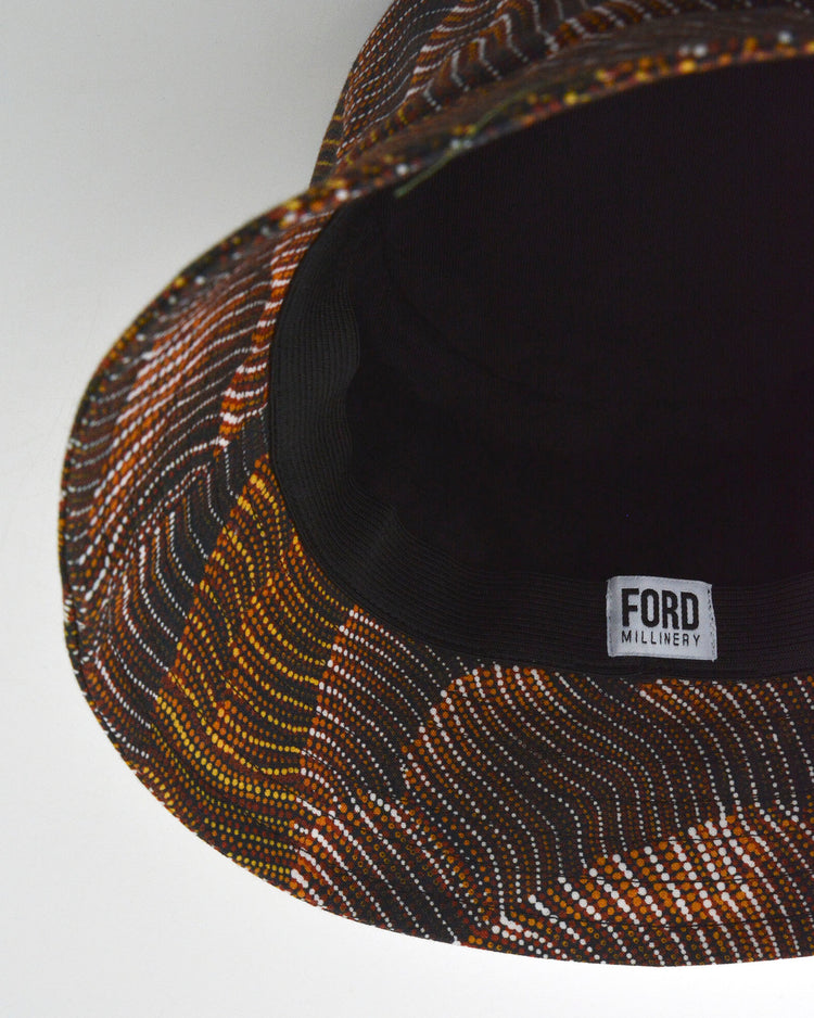 "BILLY" Unisex Bucket Hat by FORD MILLINERY | “DREAMTIME“ print