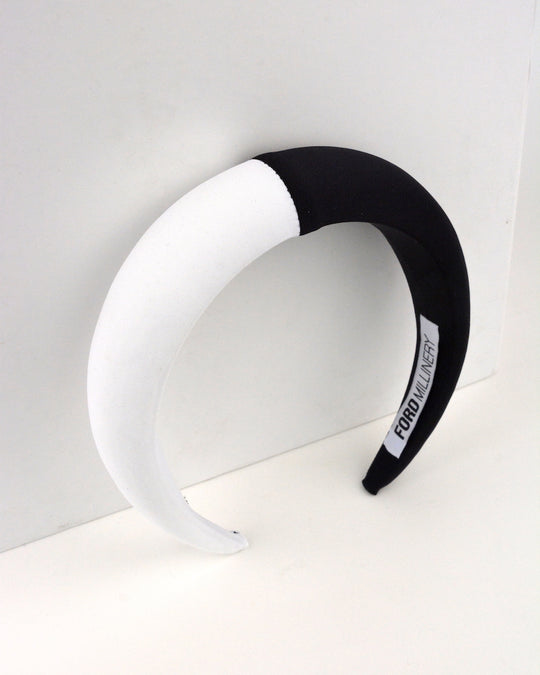 LANA PADDED HEADBAND (Black & White) - FORD MILLINERY