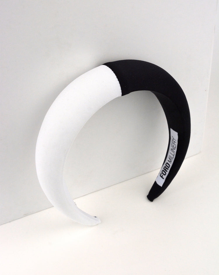 LANA PADDED HEADBAND (Black & White) - FORD MILLINERY