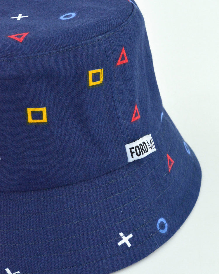 "BILLY" Unisex Bucket Hat by FORD MILLINERY | “SHAPES” print