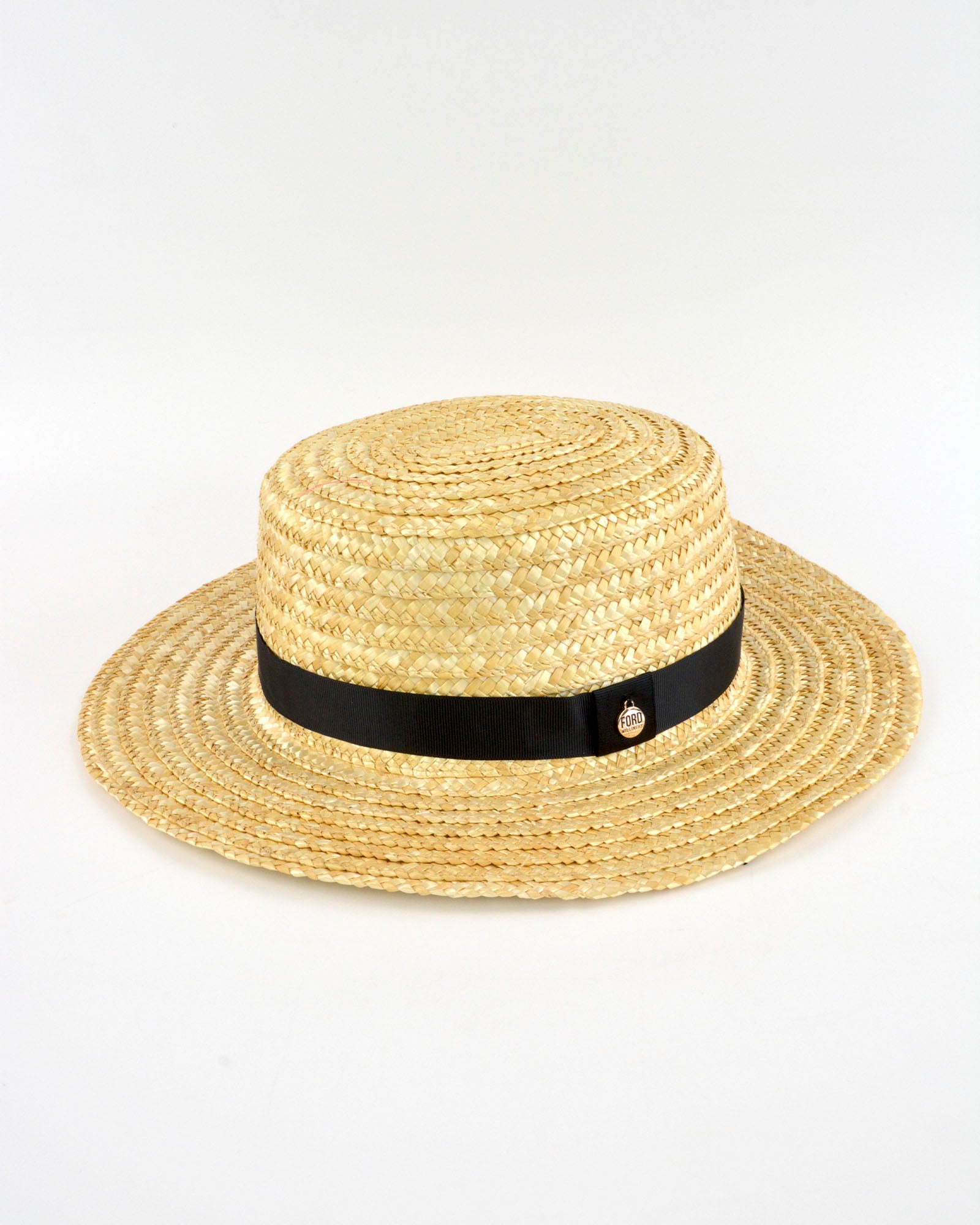 Straw hat - natural braided straw hat with wide band