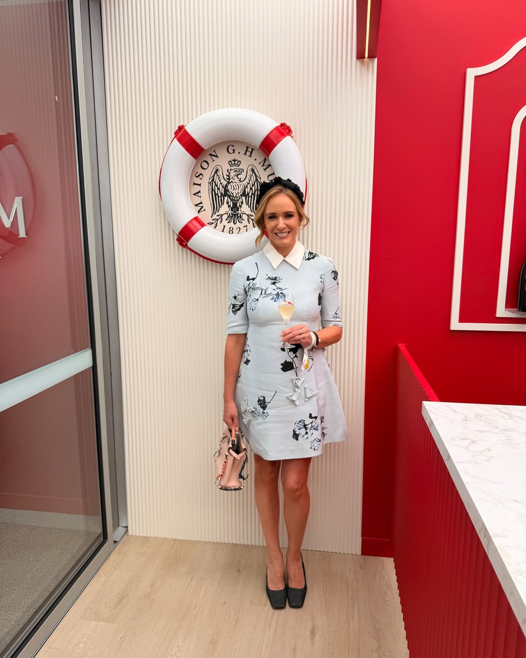 Journalist Jessica Montague wears 