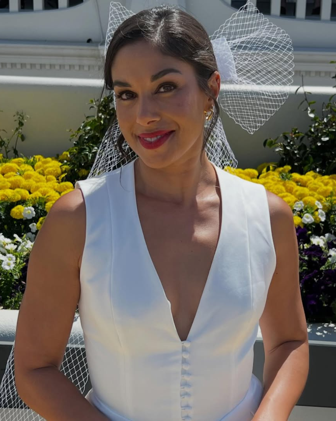 Actress and DJ Sarah Roberts wears 