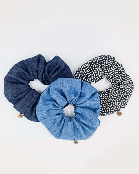 SCRUNCHIE PACK (dotty double denim)