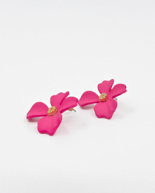 FLEUR Flower Earrings (hot pink)