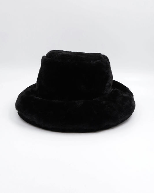 ROSI Faux-fur Bucket Hat (black)