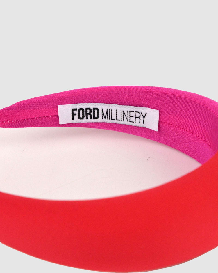 LANA PADDED HEADBAND (Red & Pink) - FORD MILLINERY