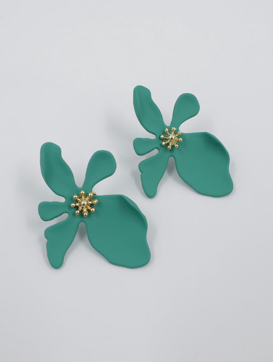 LILA Flower Earrings (dark turquoise)