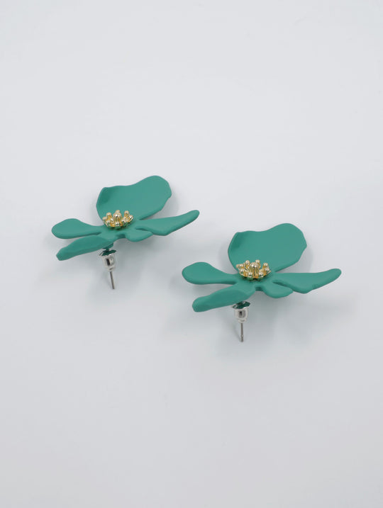 LILA Flower Earrings (dark turquoise)