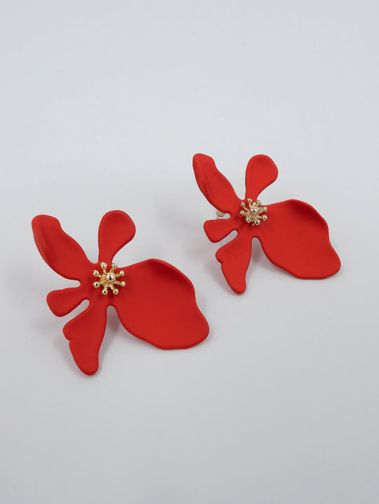 LILA Flower Earrings (red)