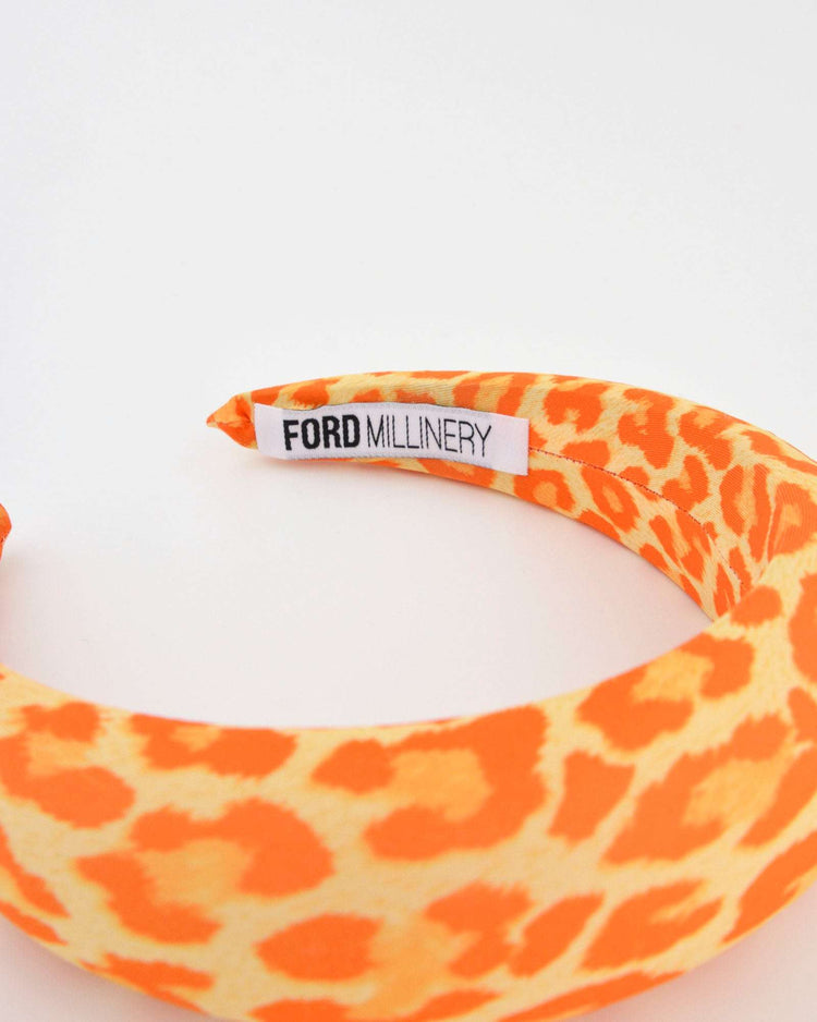 MONICA (orange cheetah) - FORD MILLINERY