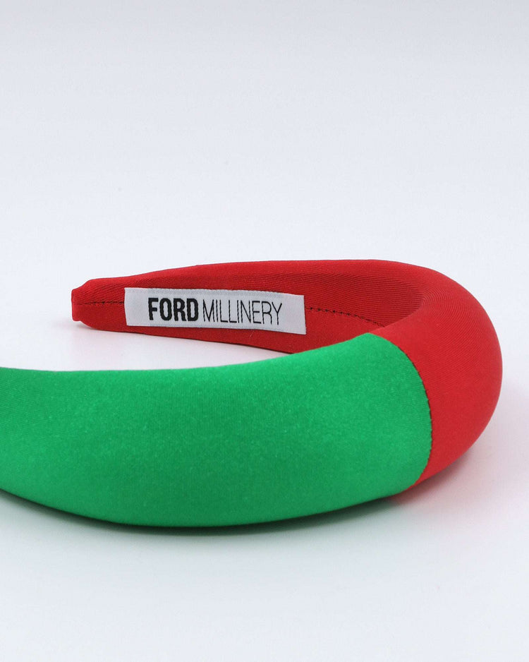LANA PADDED HEADBAND (red/green) - FORD MILLINERY