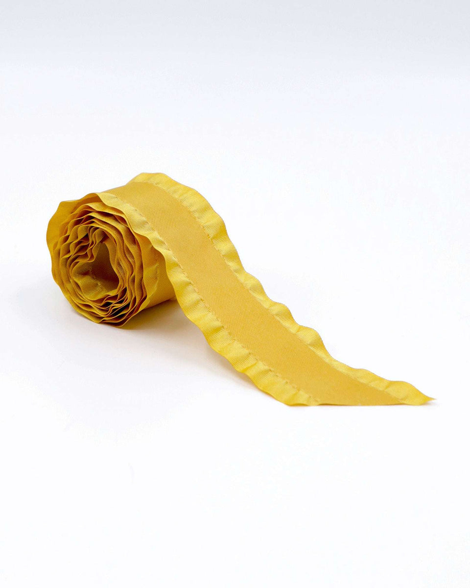 Length of Mustard Yellow Ruffled Ribbon by FORD MILLINERY