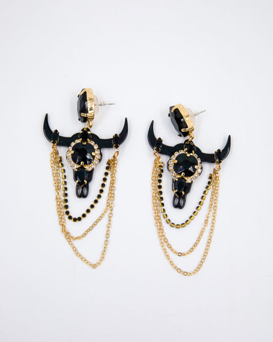 SIENNA Rhinestone Earrings (black)