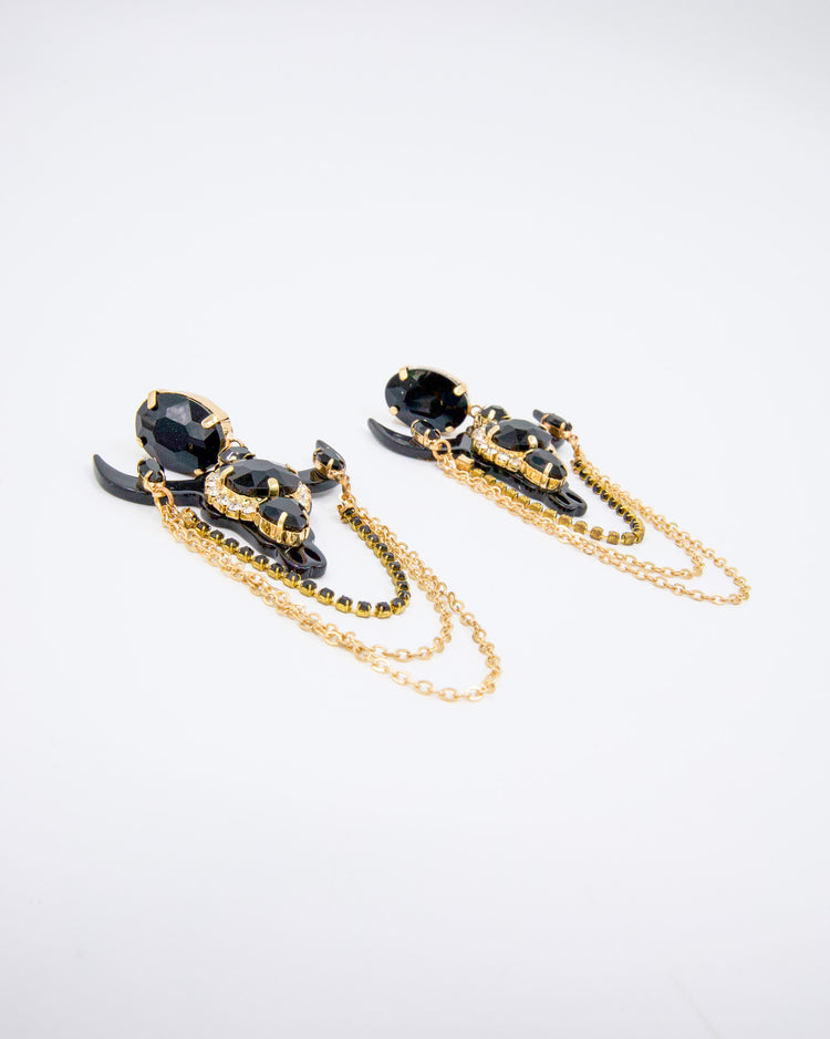 SIENNA Rhinestone Earrings (black)