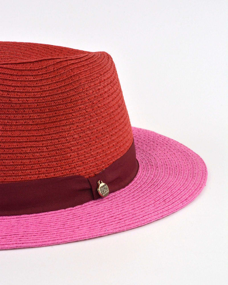 LANA HAT (red & pink) - FORD MILLINERY