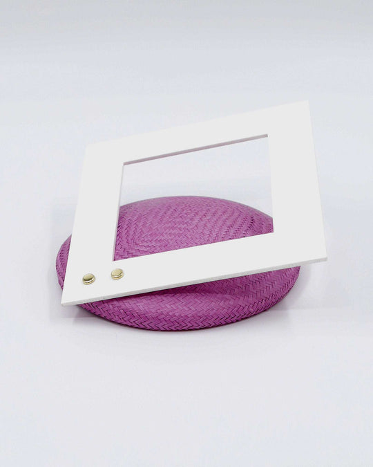 MOD SQUARE (purple w- white) - FORD MILLINERY