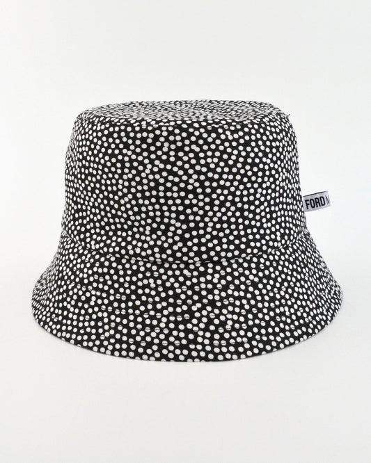 "BILLY" Unisex Bucket Hat by FORD MILLINERY | “BLACK SPOT“ print