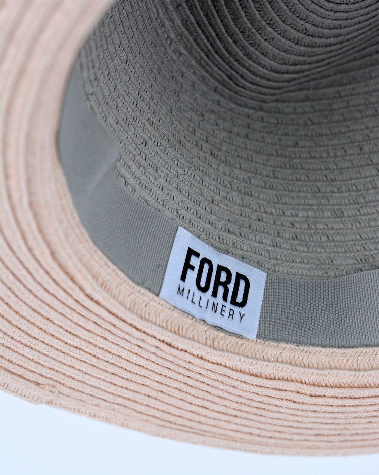 LANA (grey & pink) Fedora by FORD MILLINERY