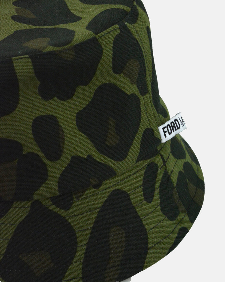 "BILLY" Unisex Bucket Hat by FORD MILLINERY | "CAMO CHEETAH" print