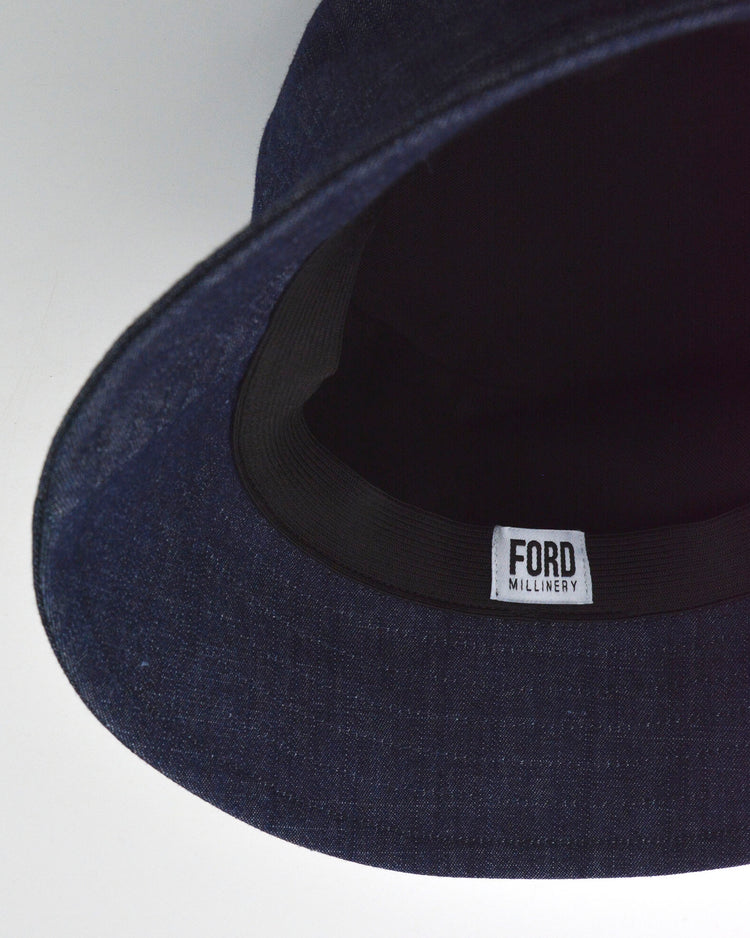 "BILLY" Unisex Bucket Hat by FORD MILLINERY | “DARK DENIM” print