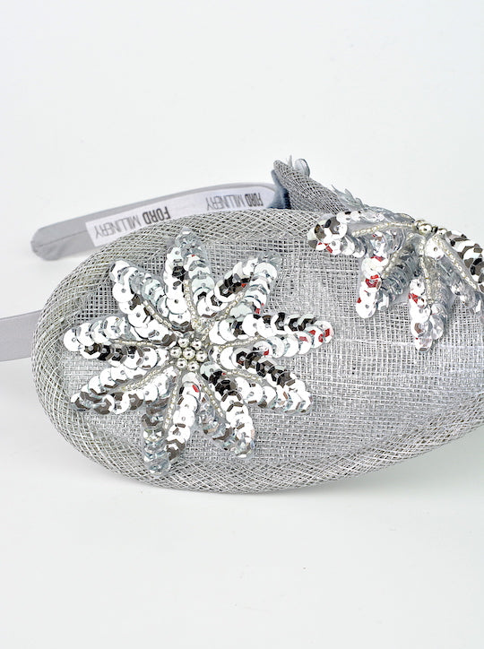 RITZ (silver) close up  by FORD MILLINERY