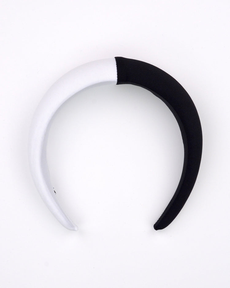 LANA Black & White Padded Headband by FORD MILLINERY