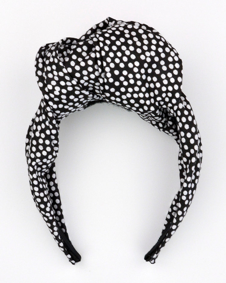 "EZRA" Black Spot Turban Headband by FORD MILLINERY