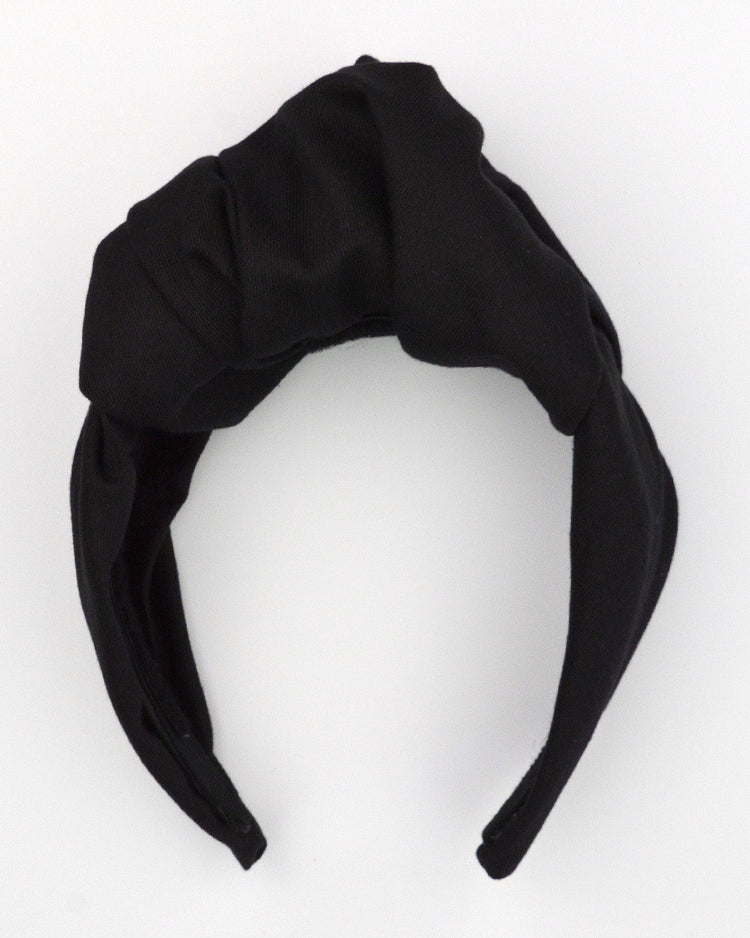 "EZRA" Black Turban Headband by FORD MILLINERY