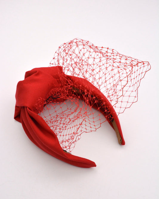 "EZRA" Red Turban Headband by FORD MILLINERY