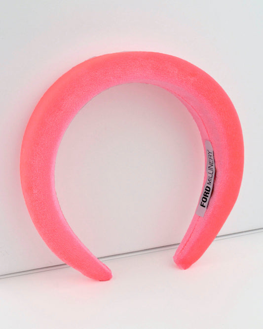 RACHEL Headband (fluro pink velvet) Default Title - FORD MILLINERY