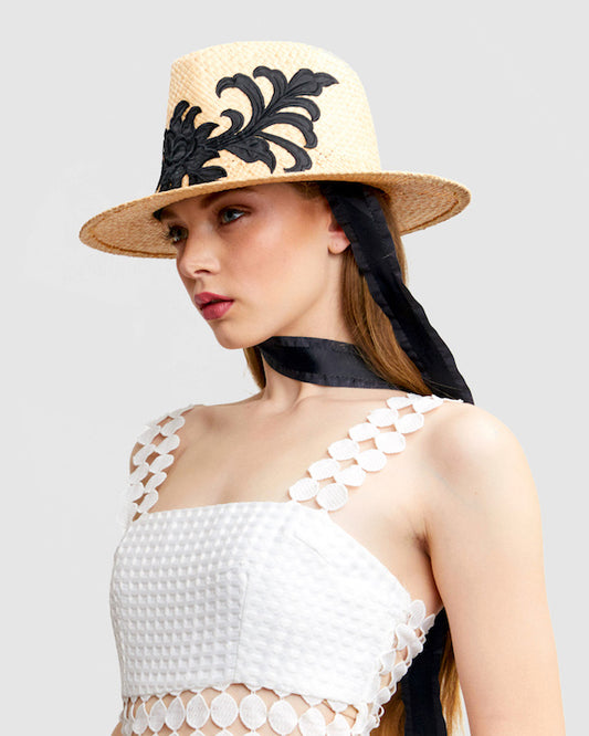 FRONTIER(strawblk) by FORD MILLINERY-model