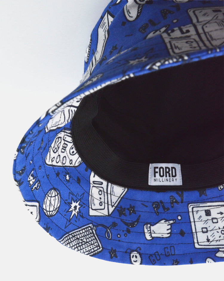 "BILLY" Unisex Bucket Hat by FORD MILLINERY | “GAMER” print FORD MILLINERY's iconic "BILLY" Unisex Bucket Hat is 100% Australian-made, available in 2 sizes and 15+ print/colour options.