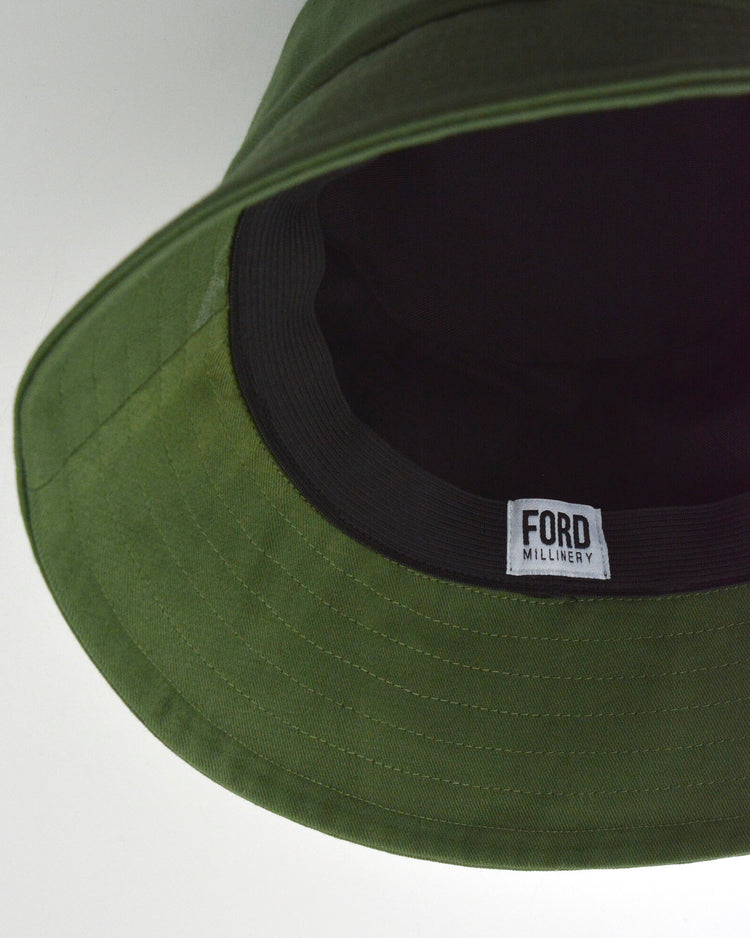 "BILLY" Unisex Bucket Hat by FORD MILLINERY | “KHAKI” print