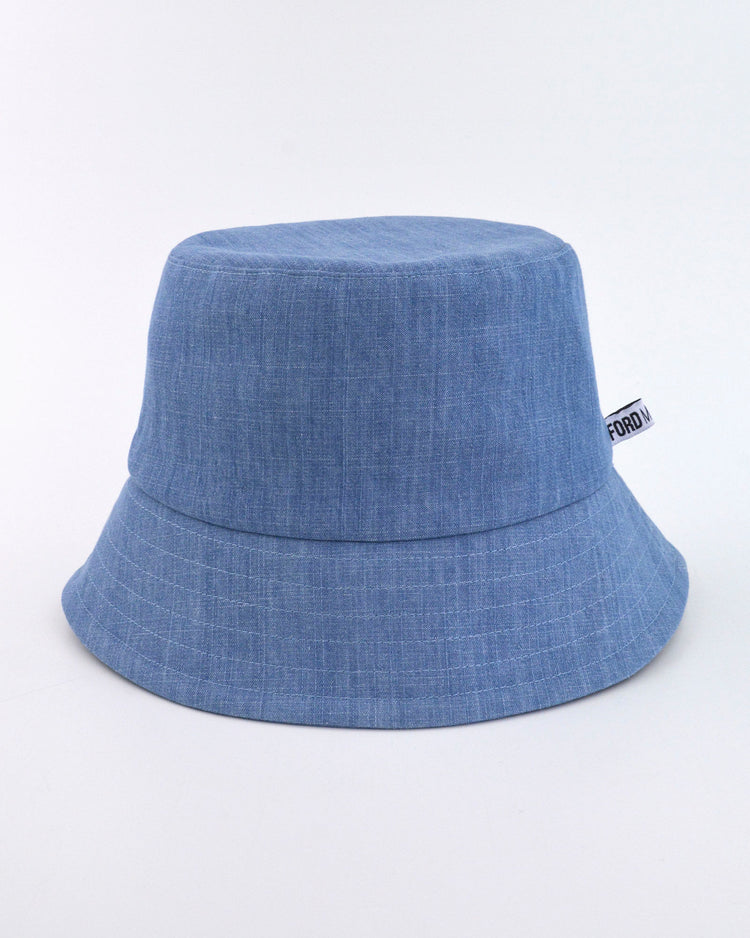 "BILLY" Unisex Bucket Hat by FORD MILLINERY | “LIGHT DENIM” print