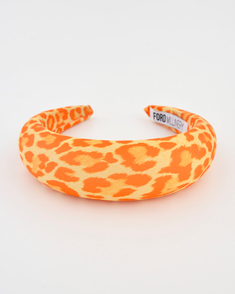 MONICA (orange cheetah) by FORD MILLINERY
