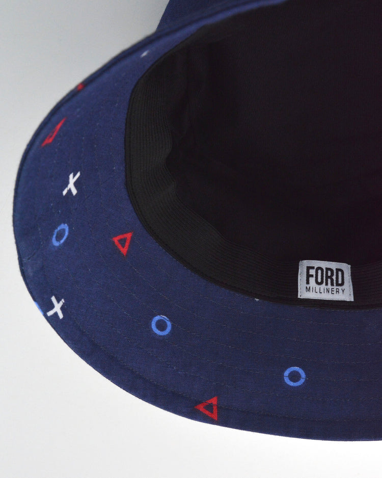 "BILLY" Unisex Bucket Hat by FORD MILLINERY | “SHAPES” print