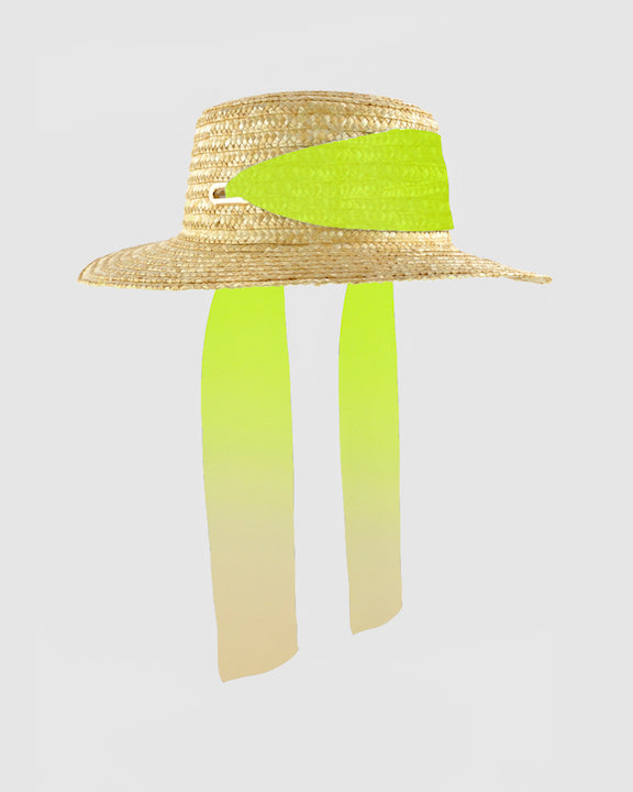 VENICE (green splice) by FORD MILLINERY- side